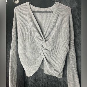 gray holister sweater